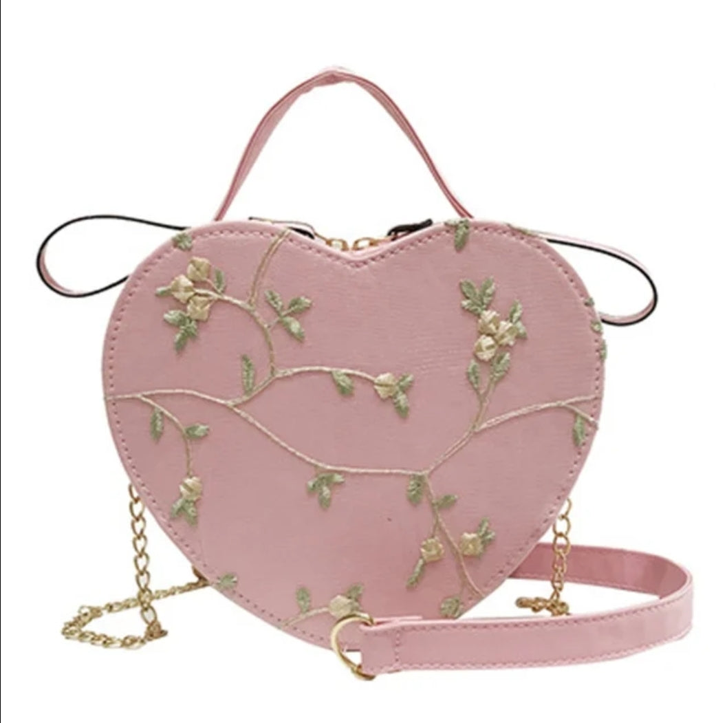 Heart floral bag