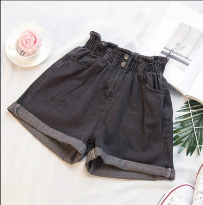 High waist denim shorts