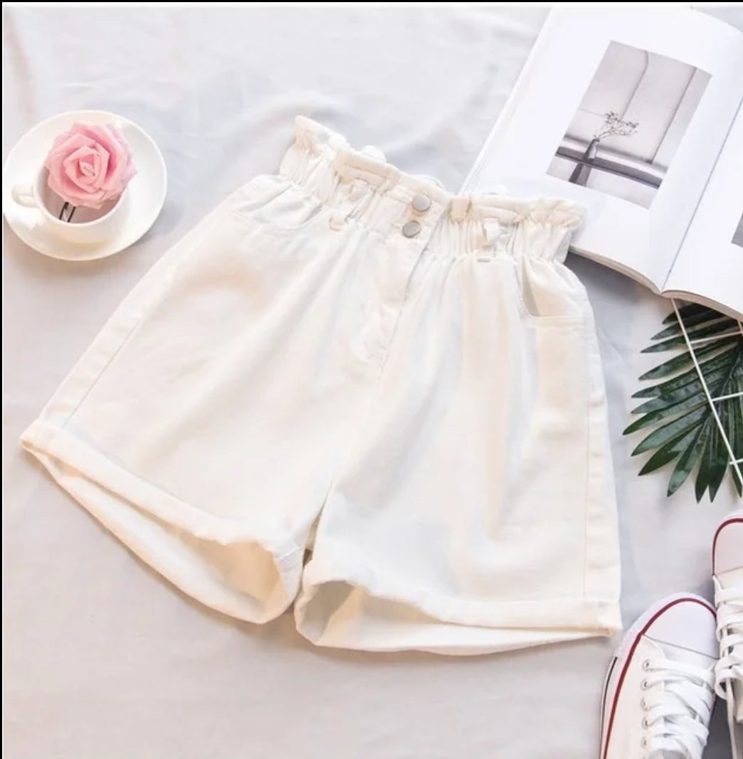 High waist denim shorts