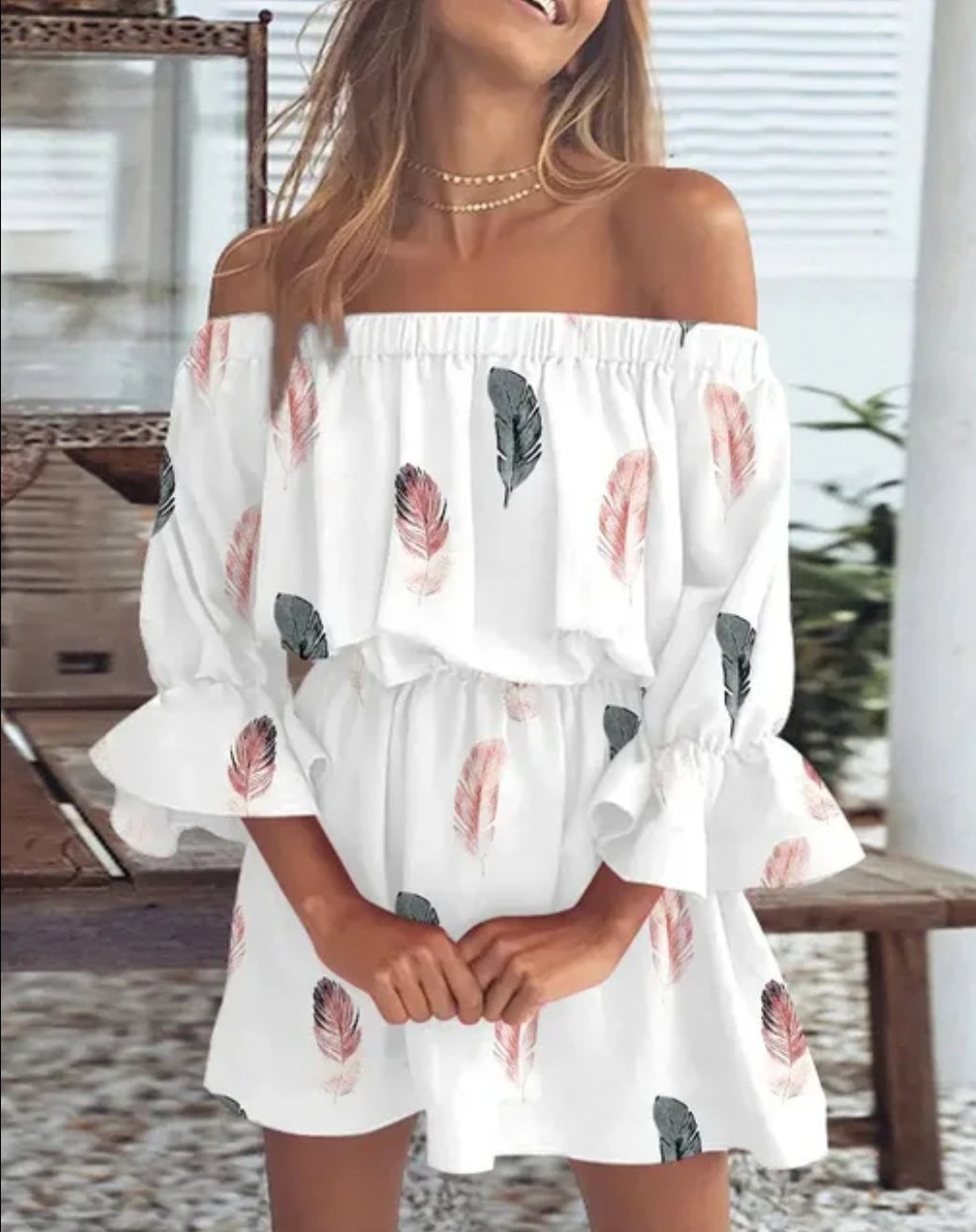 Off shoulder summer dress