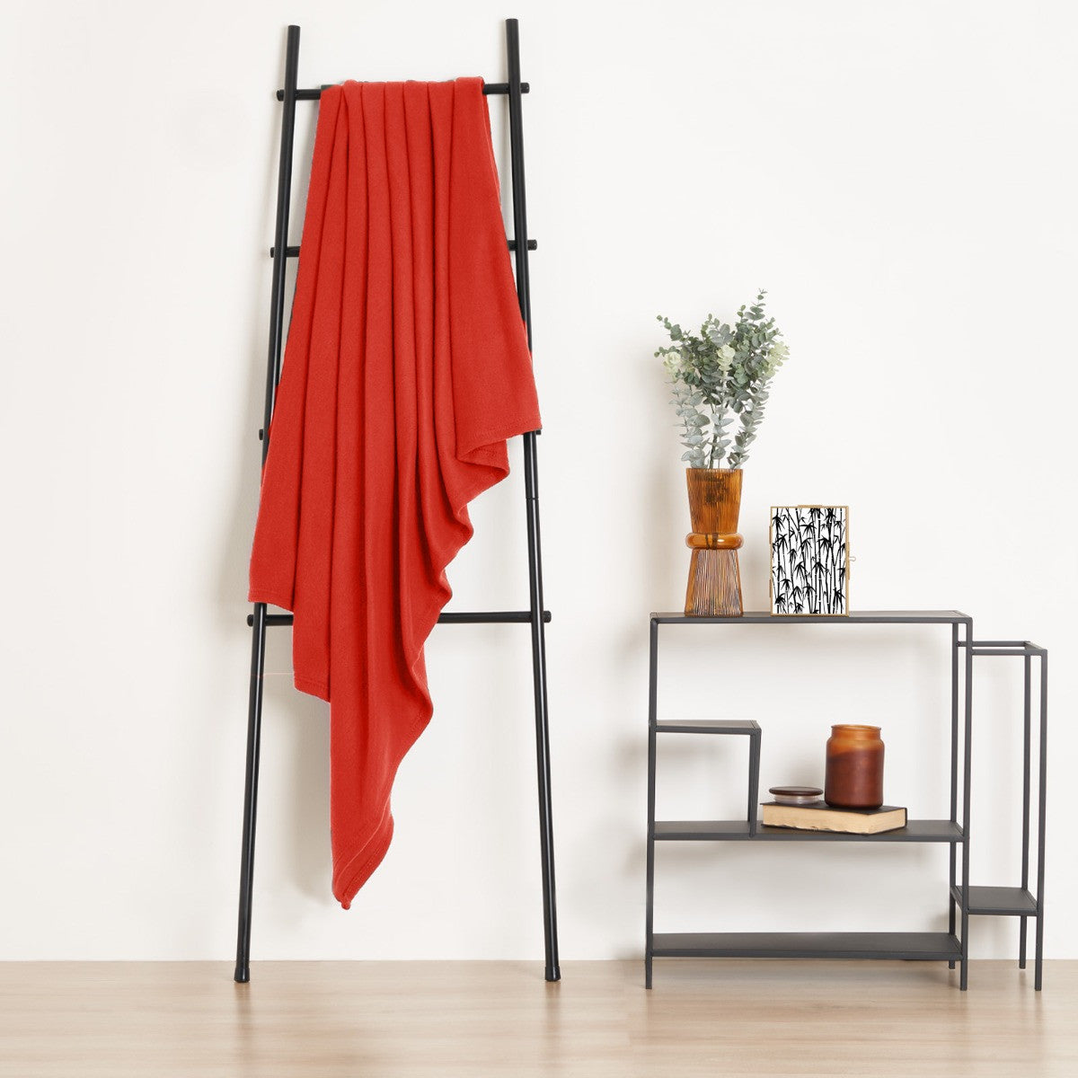 Plain fleece throw