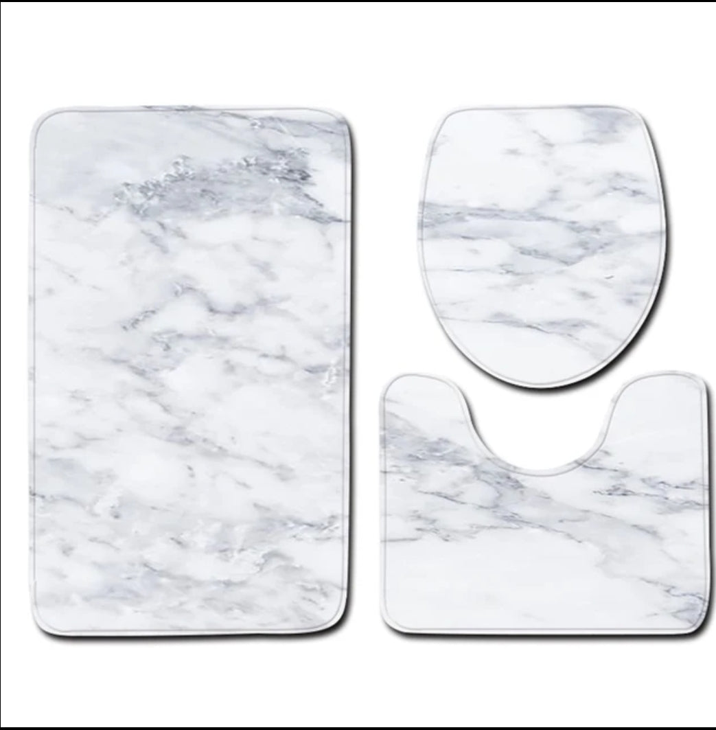 3pc marble bathroom rug sets