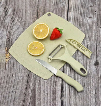 3pc set chopping board knife & peeler