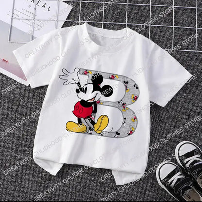 Mouse Initial T-shirt A-H