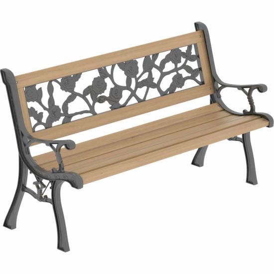 Vida Rose Style 3-seater Wooden Garden Bench