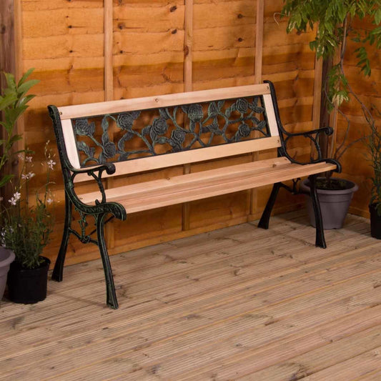 Vida Rose Style 3-seater Wooden Garden Bench