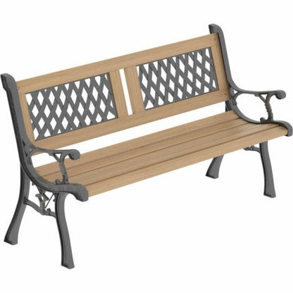 Vida Twin Cross Style 3-seater Wooden Garden Bench