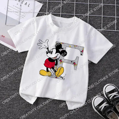 Mouse Initial T-shirt A-H