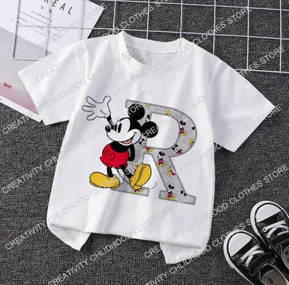 Mouse Initial T-shirt Q-W