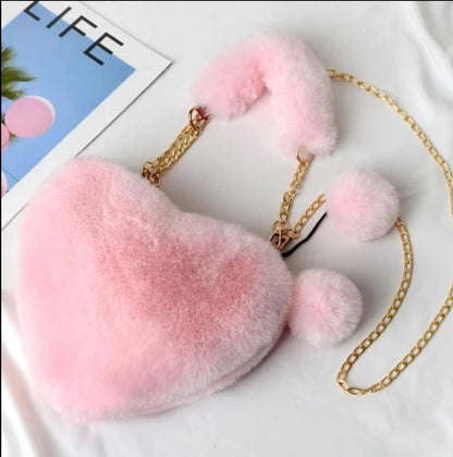 Fluffy heart bags