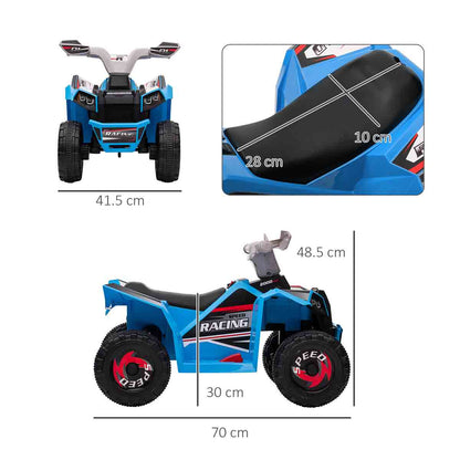 Electric Quad Bike, 6V Kids Ride-on Atv, For Ages 18-36 Months - Blue