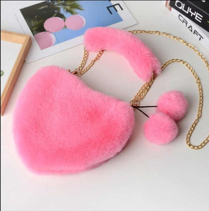 Fluffy heart bags