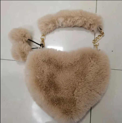 Fluffy heart bags