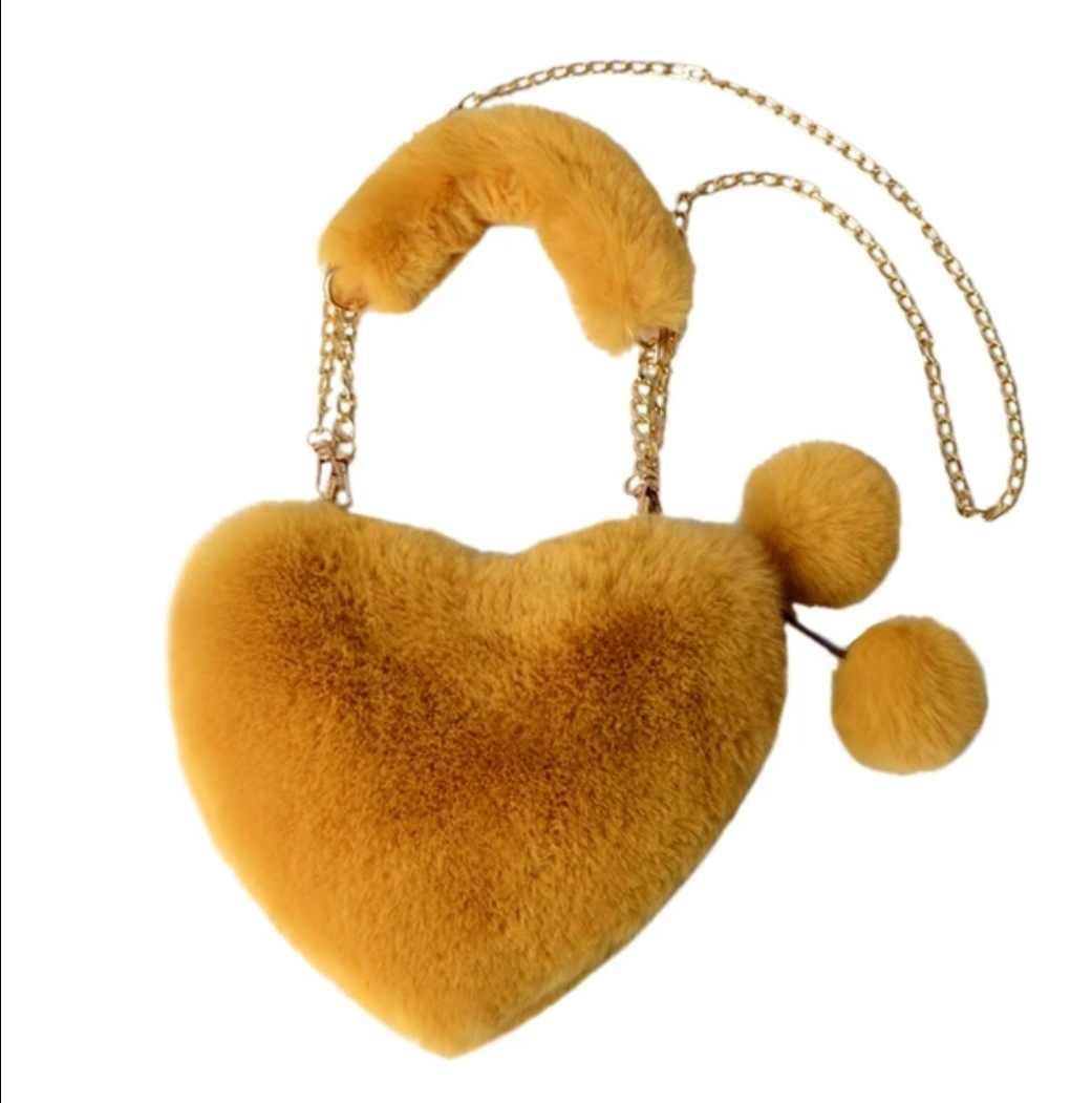 Fluffy heart bags