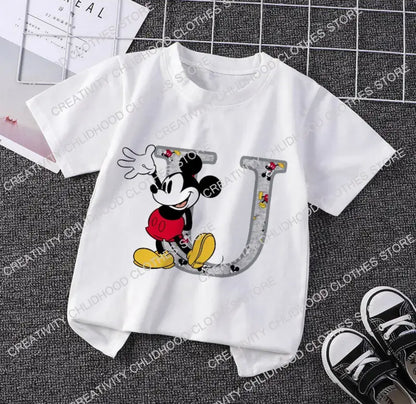 Mouse Initial T-shirt Q-W