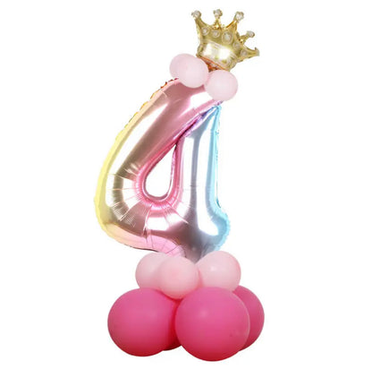 32” rainbow gradient number balloon