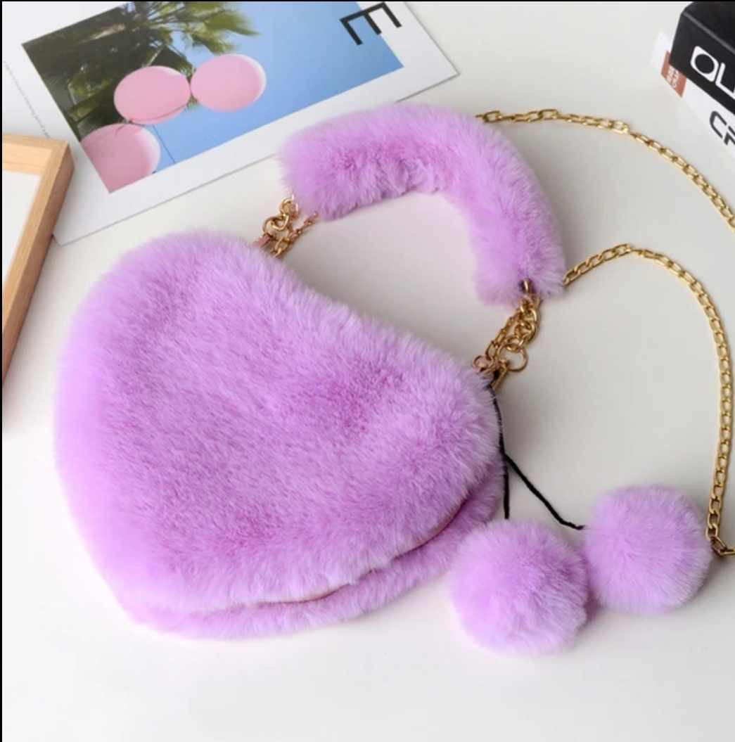 Fluffy heart bags