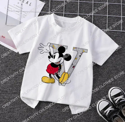 Mouse Initial T-shirt Q-W