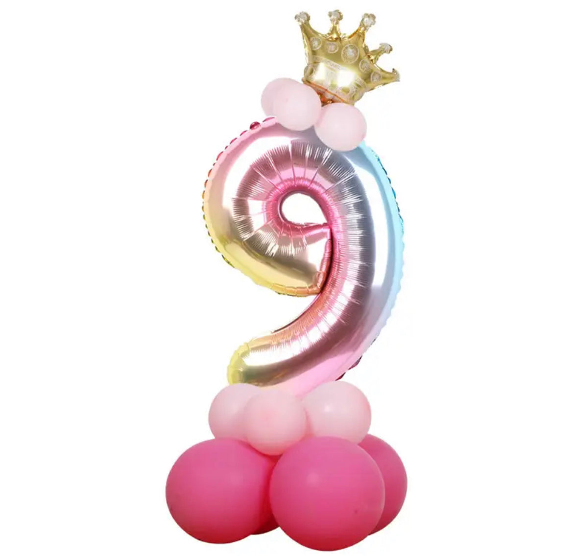 32” rainbow gradient number balloon