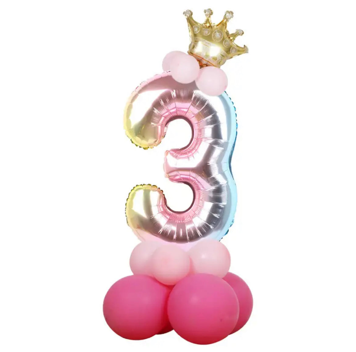 32” rainbow gradient number balloon