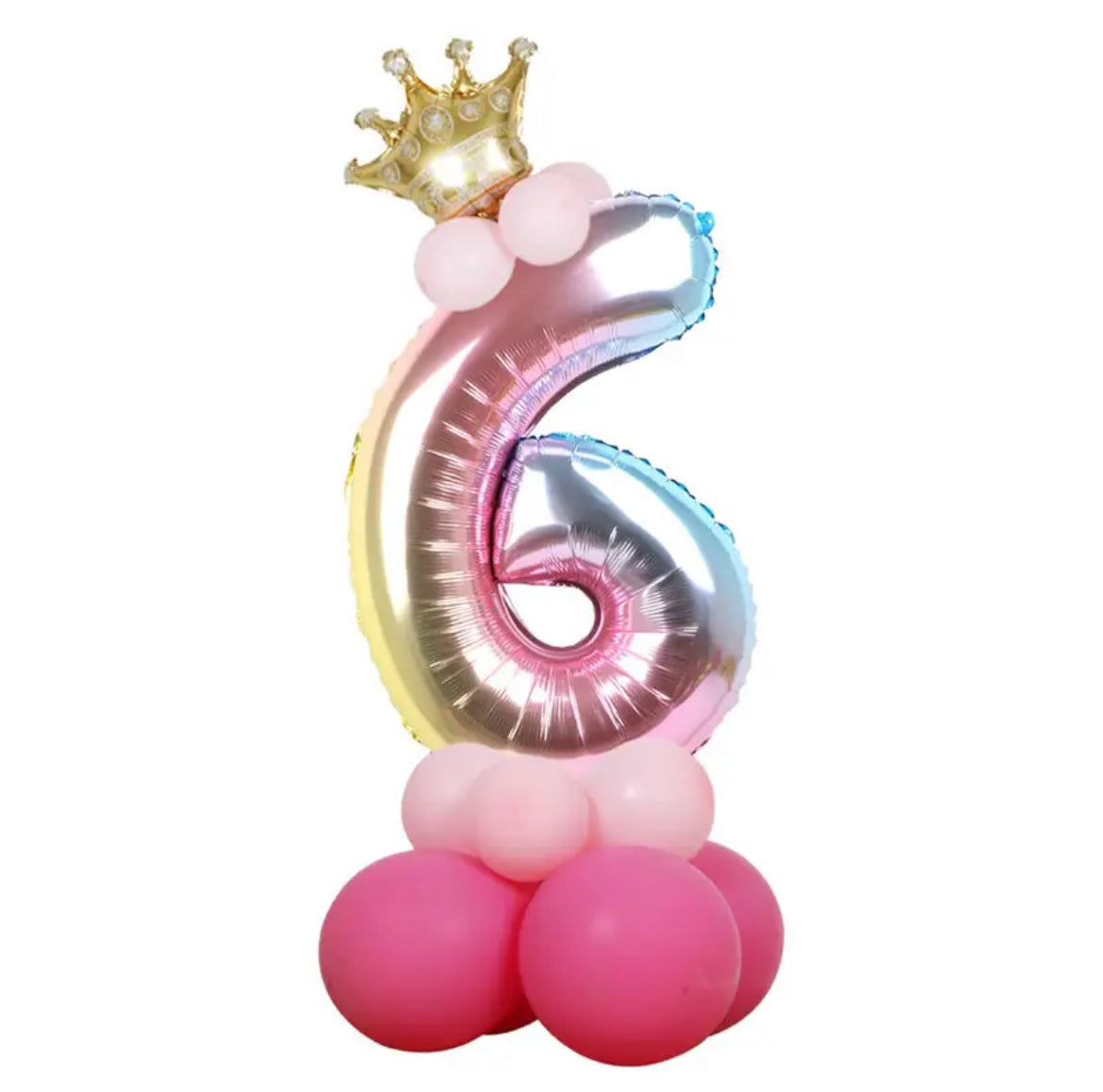 32” rainbow gradient number balloon