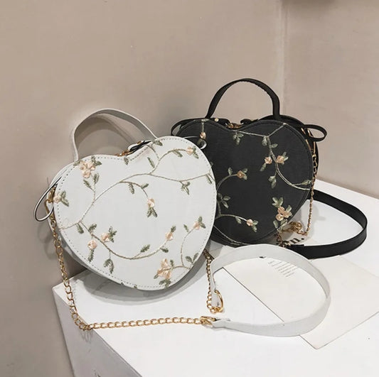 Heart floral bag