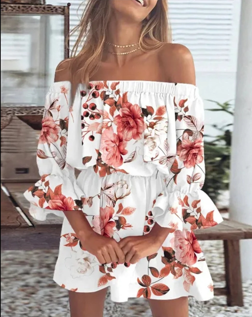 Off shoulder summer dress