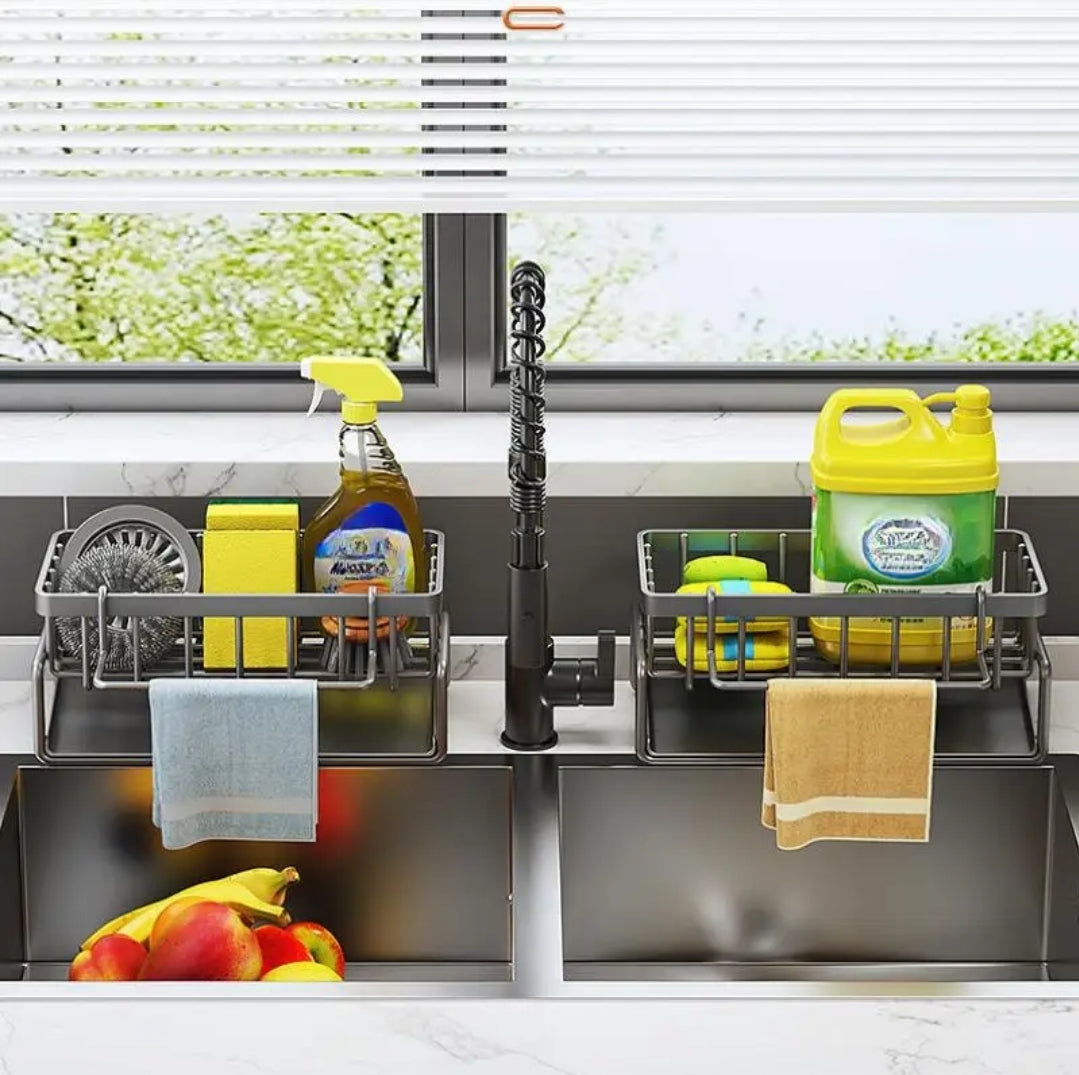 Sink rack sponge holder