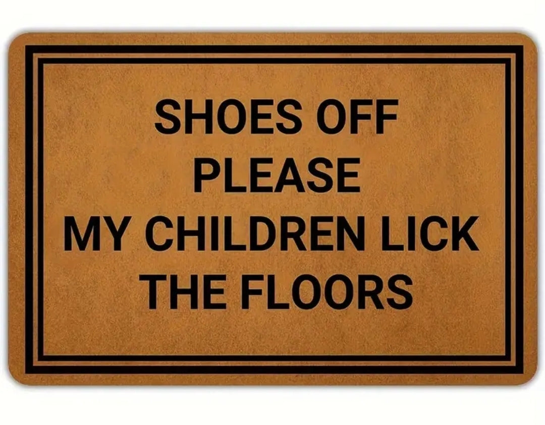 Shoes off please door mat