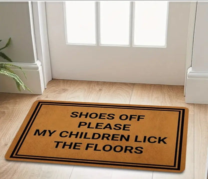 Shoes off please door mat