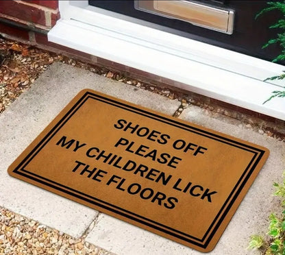 Shoes off please door mat