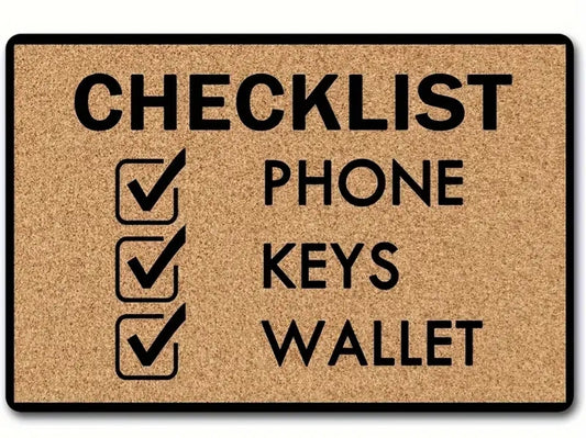 Check list door mat