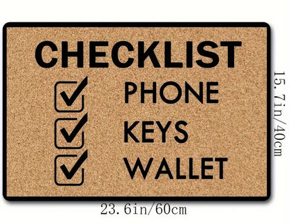 Check list door mat