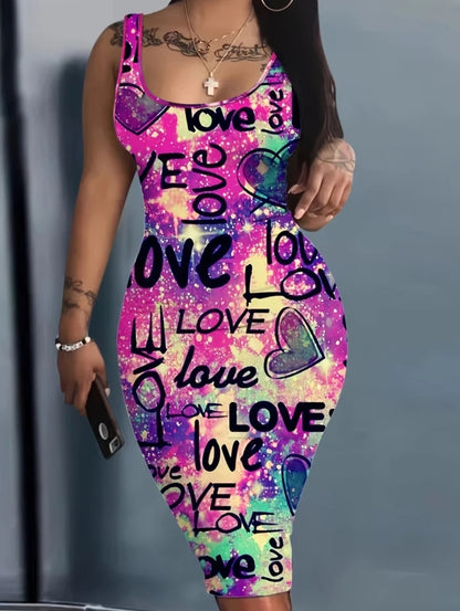 Love graffiti body con dress