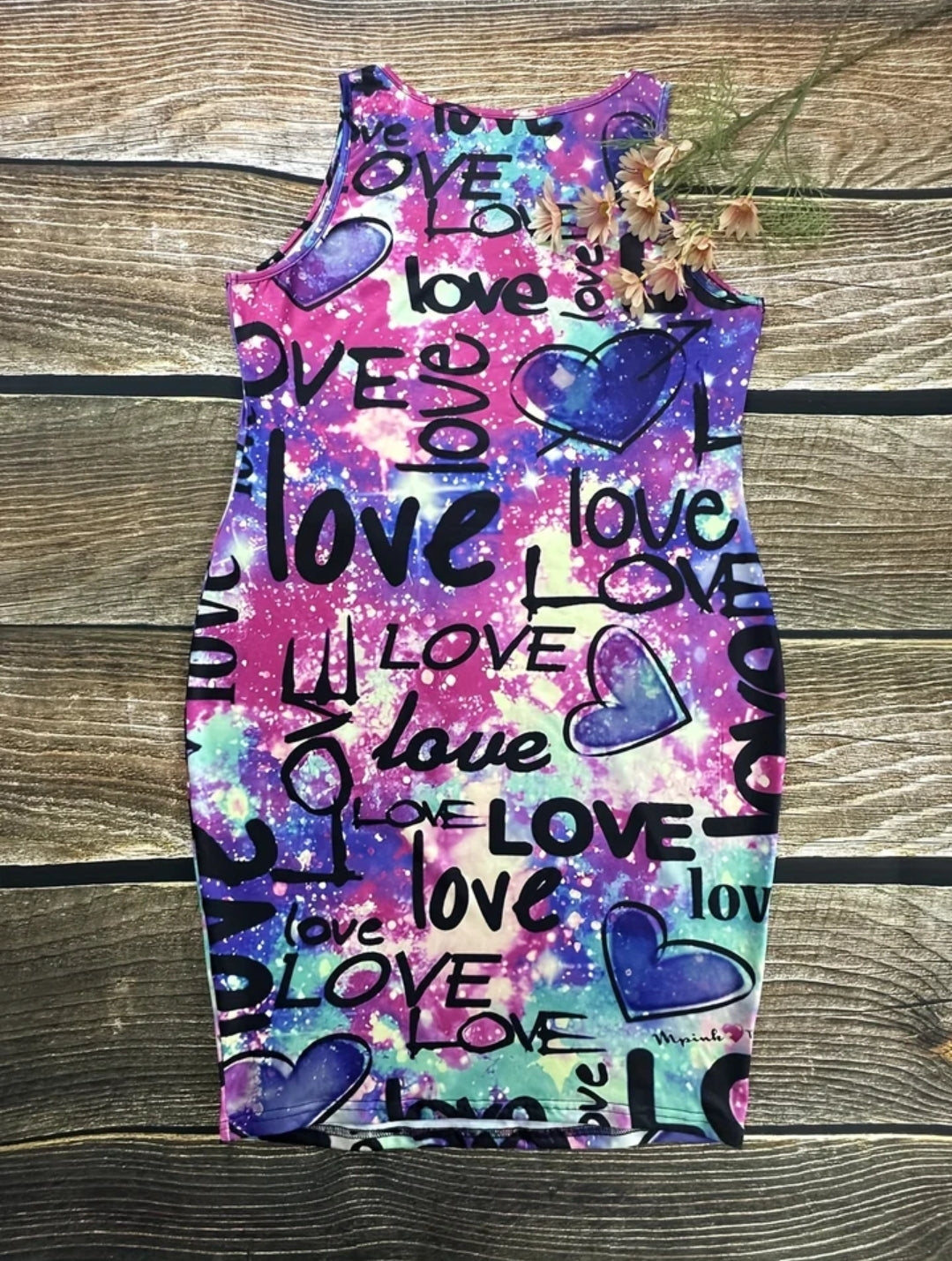 Love graffiti body con dress