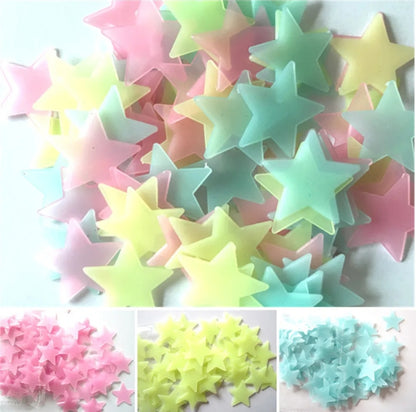 100pc glow in the dark stars wall stickers