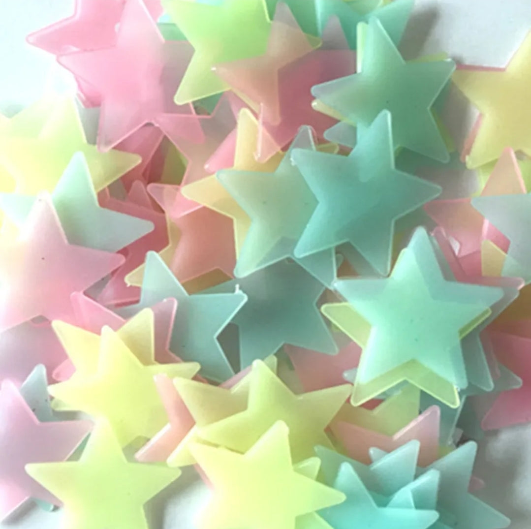 100pc glow in the dark stars wall stickers