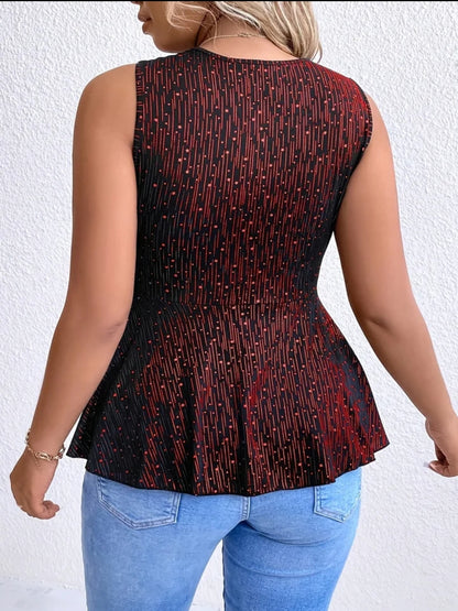 Criss-cross front peplum top