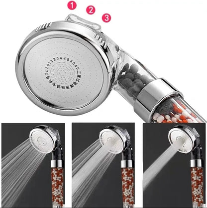 3 functions high pressure showerhead