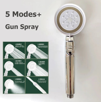 5 modes high pressure showerhead