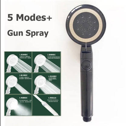 5 modes high pressure showerhead