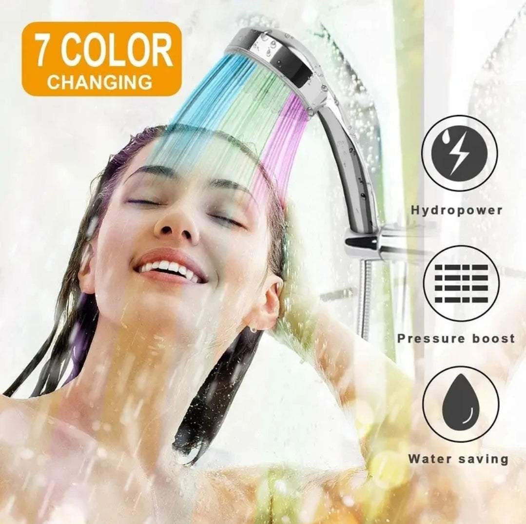 LED colour changing showerhead