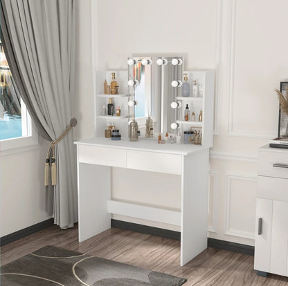 Dressing table with LED mirror