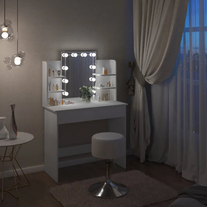 Dressing table with LED mirror