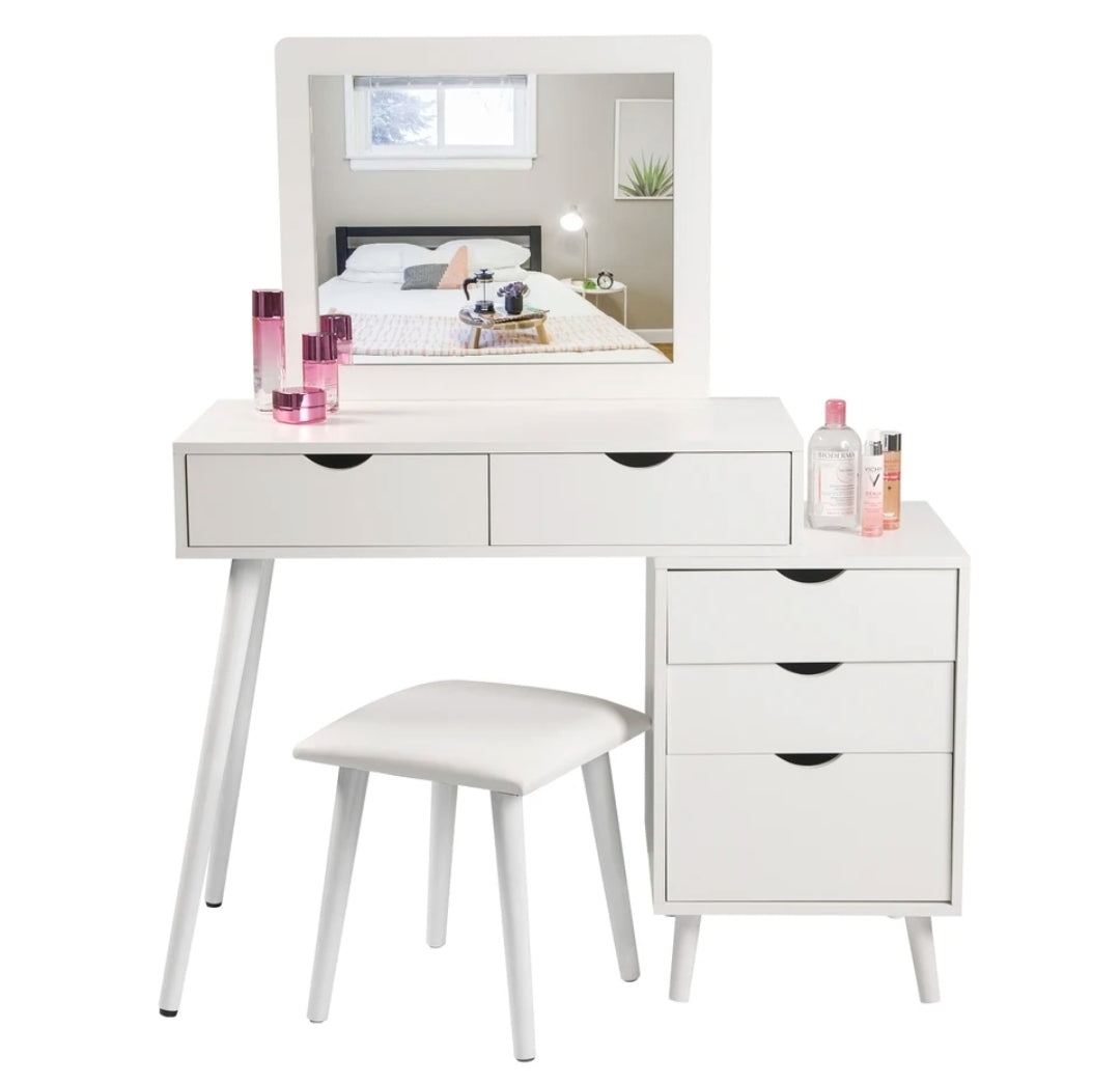 Cosmetic dressing table with stool & 5 draws