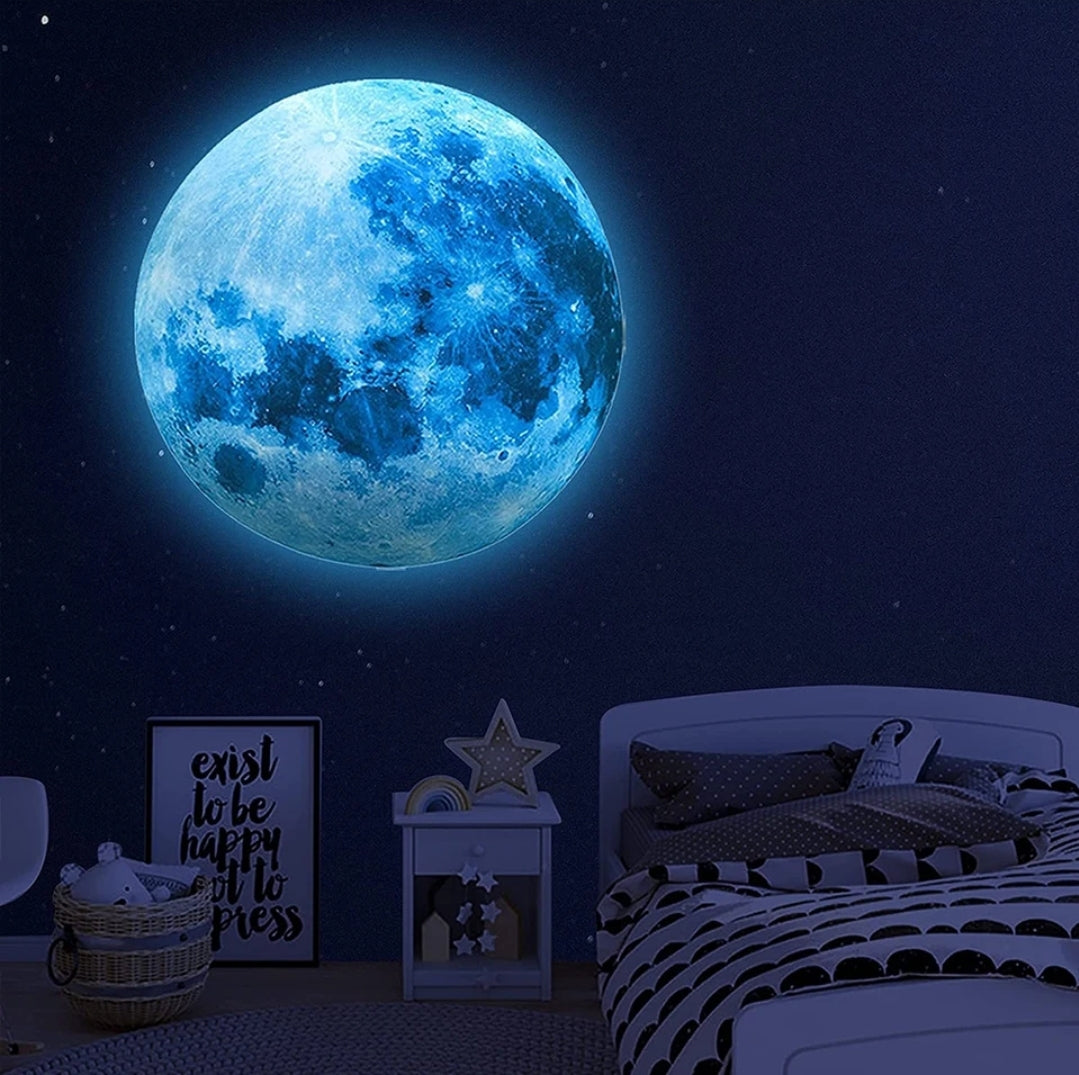 Glow in the dark moon wall sticker