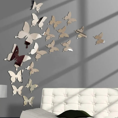 12pc 3D mirror butterflies wall sticker