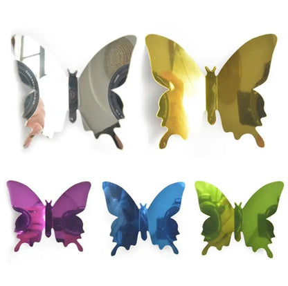 12pc 3D mirror butterflies wall sticker