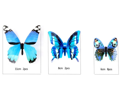 12pc 3D glow in the dark butterfly wall stickers