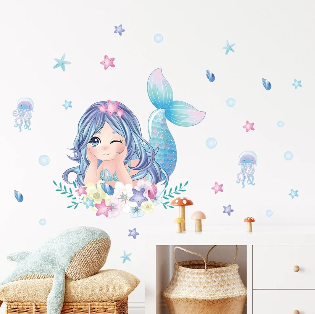 Glow in the dark 1pack mermaid wall sticker